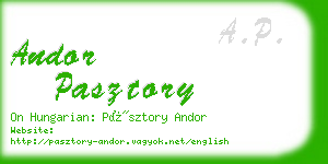 andor pasztory business card